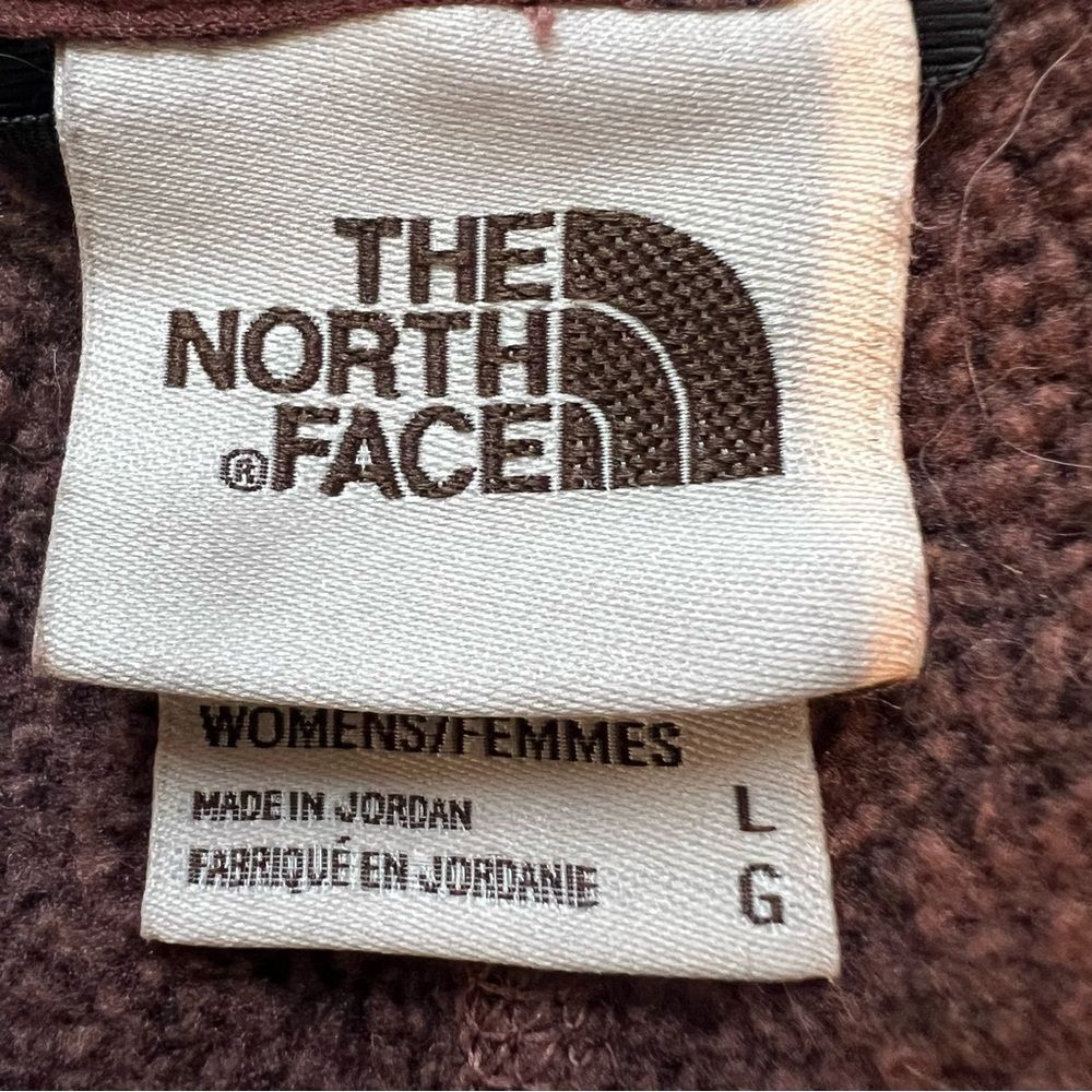 The North Face Crescent Oversized Wrap Hoodie Brown Heather Jacket Sweater SZ L - Picture 13 of 15